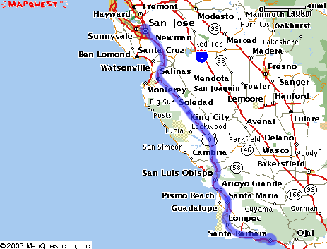 Highway 101 California Map